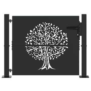 vidaXL Porte de Jardin 110 x 105 cm Noir Verrouillable