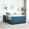 vidaXL Cadre de lit avec matelas Bleu fonc&eacute; 160 x 200 cm tissu