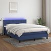 vidaXL Sommier &agrave; lattes de lit avec matelas LED Bleu 140x190 cm Tissu
