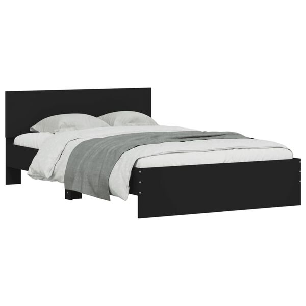 vidaXL Cadre de lit sans matelas noir 120x190 cm