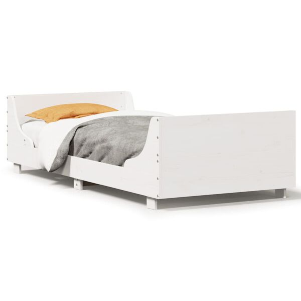 vidaXL Cadre de lit sans matelas blanc 100x200 cm bois de pin massif
