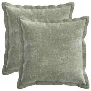 vidaXL Housse de coussin 2 pc HOUTEN Vert 30 x 30 cm Tissu Chenille