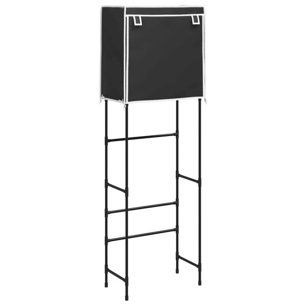vidaXL Support de rangement 2 niveaux sur toilette Noir 56x30x170 cm
