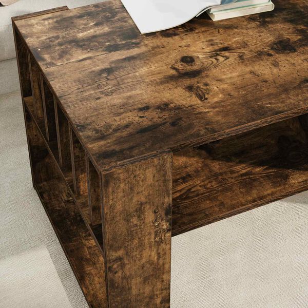 vidaXL Table basse Ch&ecirc;ne fum&eacute; 92 x 49,5 x 45 cm Bois d'ing&eacute;nierie