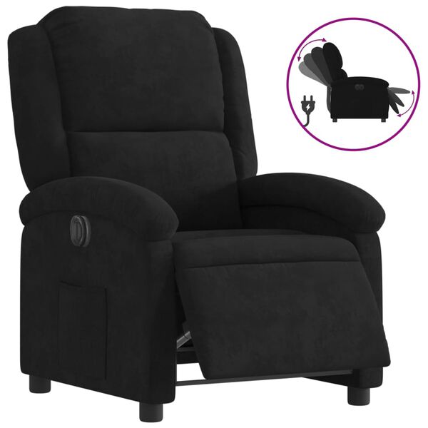 vidaXL Fauteuil inclinable &eacute;lectrique noir velours