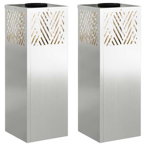 vidaXL Lumi&egrave;re de chemin LED solaire 2 pc Blanc chaud 18 x 18 x 50 cm