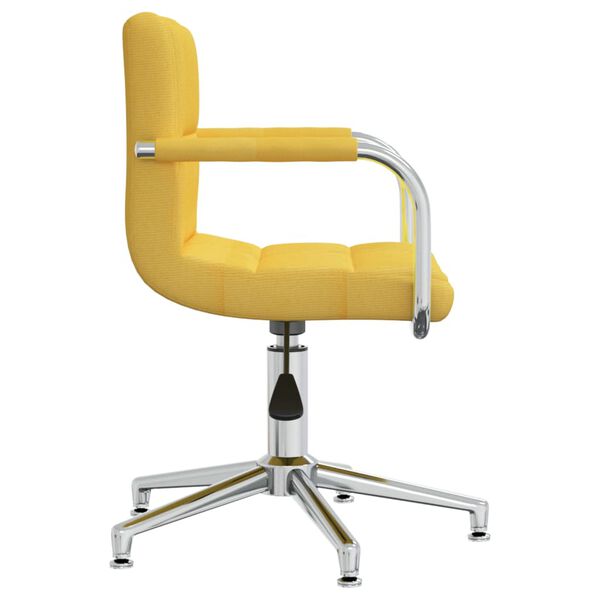 vidaXL Chaise pivotante de bureau Jaune moutarde Tissu