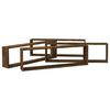 vidaXL &Eacute;tag&egrave;res murales cubiques 4 pcs Ch&ecirc;ne fum&eacute; 100x15x30 cm