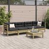 vidaXL Salon de jardin 5 pcs avec coussins bois de pin impr&eacute;gn&eacute;