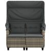 vidaXL Canap&eacute; de jardin 2 places et auvent tabourets gris clair rotin