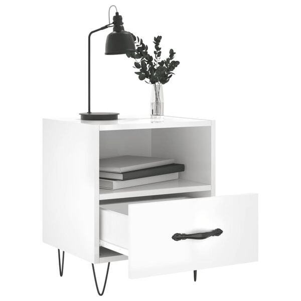 vidaXL Tables de chevet 2 pcs blanc brillant 40x35x47,5 cm