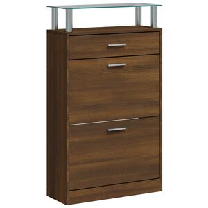 vidaXL Armoire &agrave; chaussures Ch&ecirc;ne marron 63x24x104cm Bois d'ing&eacute;nierie
