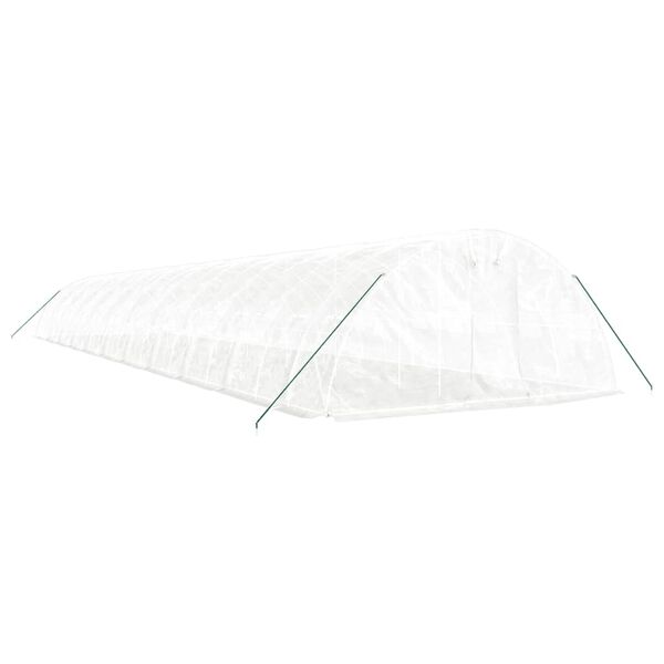 vidaXL Serre avec cadre en acier blanc 110 m&sup2; 22x5x2,3 m