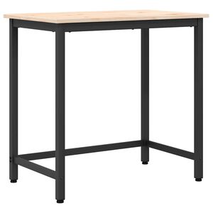 vidaXL table Naturel 80 x 50 x 77 cm Bois d'ing&eacute;nierie et acier