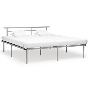 vidaXL Cadre de lit sans matelas gris m&eacute;tal 200x200 cm