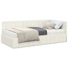 vidaXL Cadre de lit d'angle avec matelas 2 pcs Crème Velours