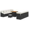 vidaXL Ensemble de canap&eacute; de jardin 11 pc Noir polyrotin