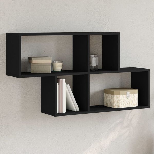 vidaXL Étagère murale noir 100x20x53 cm bois d'ingénierie