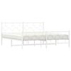 vidaXL Cadre de lit métal sans matelas et pied de lit blanc 183x213 cm