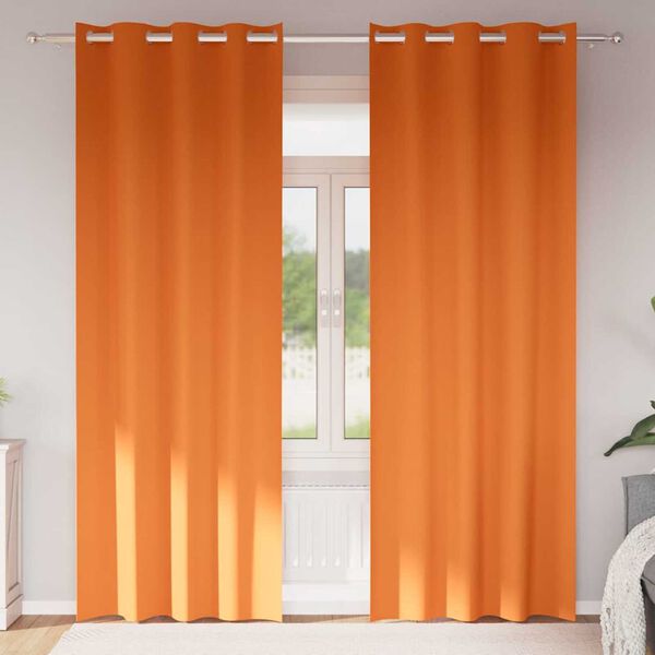 vidaXL Rideaux occultants avec anneaux 2 pcs Orange vif 245 x 140 cm
