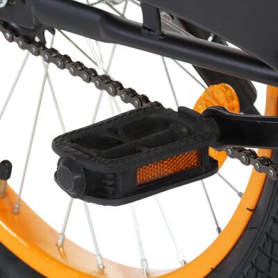vidaXL Vélo d'enfant avec porte-bagages avant 20 pouces Noir et orange