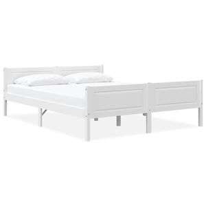 vidaXL Cadre de lit sans matelas bois de pin massif blanc 120x200 cm