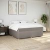 vidaXL Sommier &agrave; lattes de lit avec matelas Taupe 200x200 cm Tissu