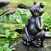 HEISSNER Figurine d'&eacute;tang Grenouille Anthracite 20x19x30 cm