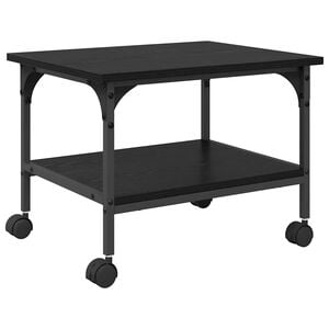 vidaXL Support d'imprimante Ch&ecirc;ne noir 50 x 40 x 38 cm