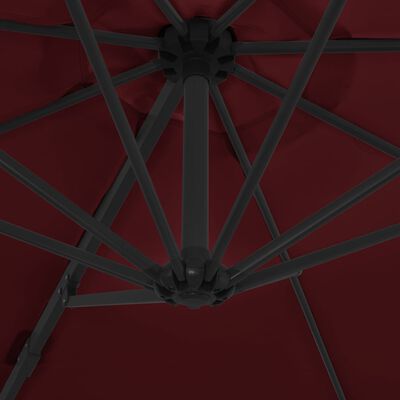 vidaXL Parasol déporté avec mât en acier Rouge bordeaux 300 cm