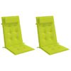 vidaXL Coussins de chaise à dossier haut lot de 2 vert vif