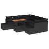 vidaXL Ensemble de canap&eacute; de jardin 9 pc Noir et Marron