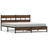 vidaXL Cadre de lit en métal sans matelas chêne marron 200x200 cm