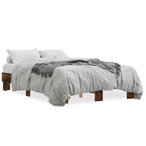 vidaXL Cadre de lit sans matelas ch&ecirc;ne fum&eacute; 140x200 cm