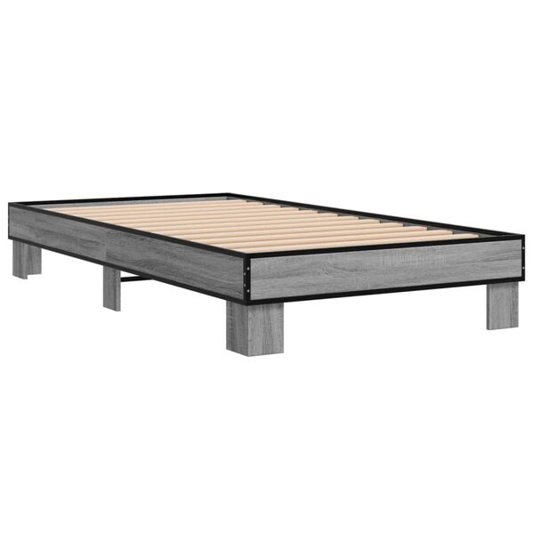 vidaXL Cadre de lit sans matelas sonoma gris 90x190 cm
