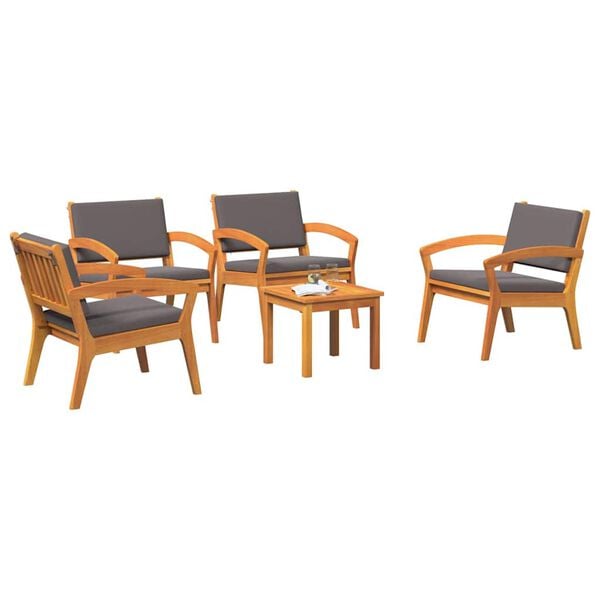 vidaXL Ensemble bistrot 5 pcs Marron 59,5 x 70,5 x 72,5 cm Polyester