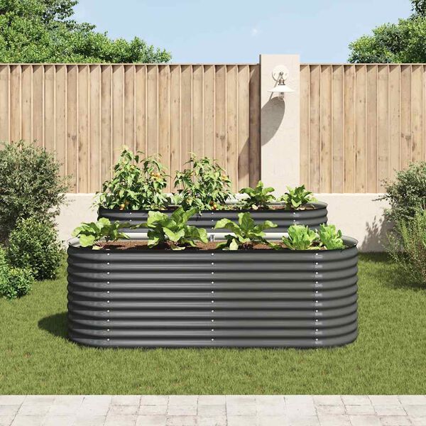 vidaXL Lit surélevé de jardin 240x80x81 cm Acier galvanisé Gris