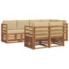 vidaXL Ensemble de canap&eacute; d'angle avec coussin 7 pcs Naturel et Beige