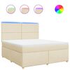 vidaXL Sommier &agrave; lattes de lit avec matelas Cr&egrave;me 180x200 cm Tissu