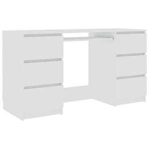vidaXL Bureau Blanc 140x50x77 cm Bois d'ing&eacute;nierie