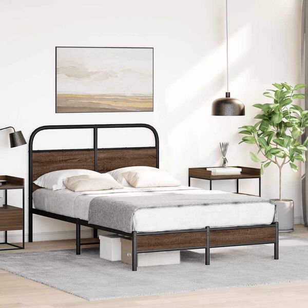 vidaXL Cadre de lit sans matelas 140x200 cm ch&ecirc;ne marron