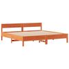 vidaXL Lit biblioth&egrave;que sans matelas cire marron 200x200 cm pin massif