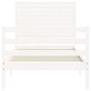 vidaXL Cadre de lit sans matelas blanc bois massif