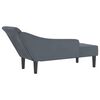 vidaXL Chaise longue avec coussins gris fonc&eacute; velours