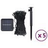 vidaXL Lampes solaires 5 pcs 5x200 LED Blanc chaud Intérieur Extérieur