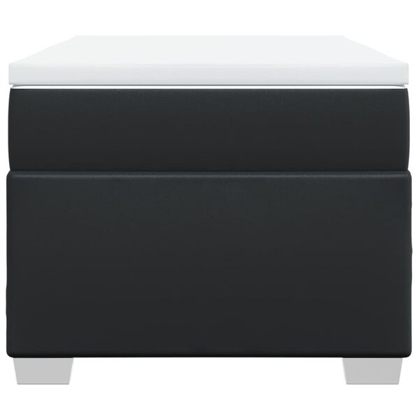 vidaXL Sommier &agrave; lattes de lit avec matelas Noir 90x190 cm Similicuir