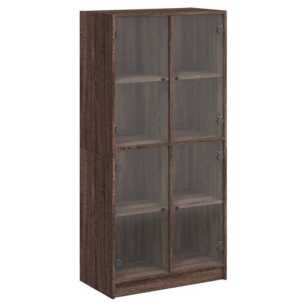 vidaXL Buffet haut avec portes ch&ecirc;ne marron bois d'ing&eacute;nierie
