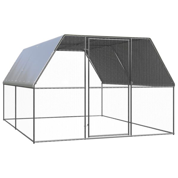 vidaXL Poulailler 3x4x2 m acier galvanis&eacute;
