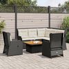 vidaXL Salon de jardin 5 pcs avec coussins Noir R&eacute;sine tress&eacute;e