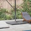 vidaXL Pied de parasol Aspect bois gris fonc&eacute; 100 x 100 x 4 cm Acier